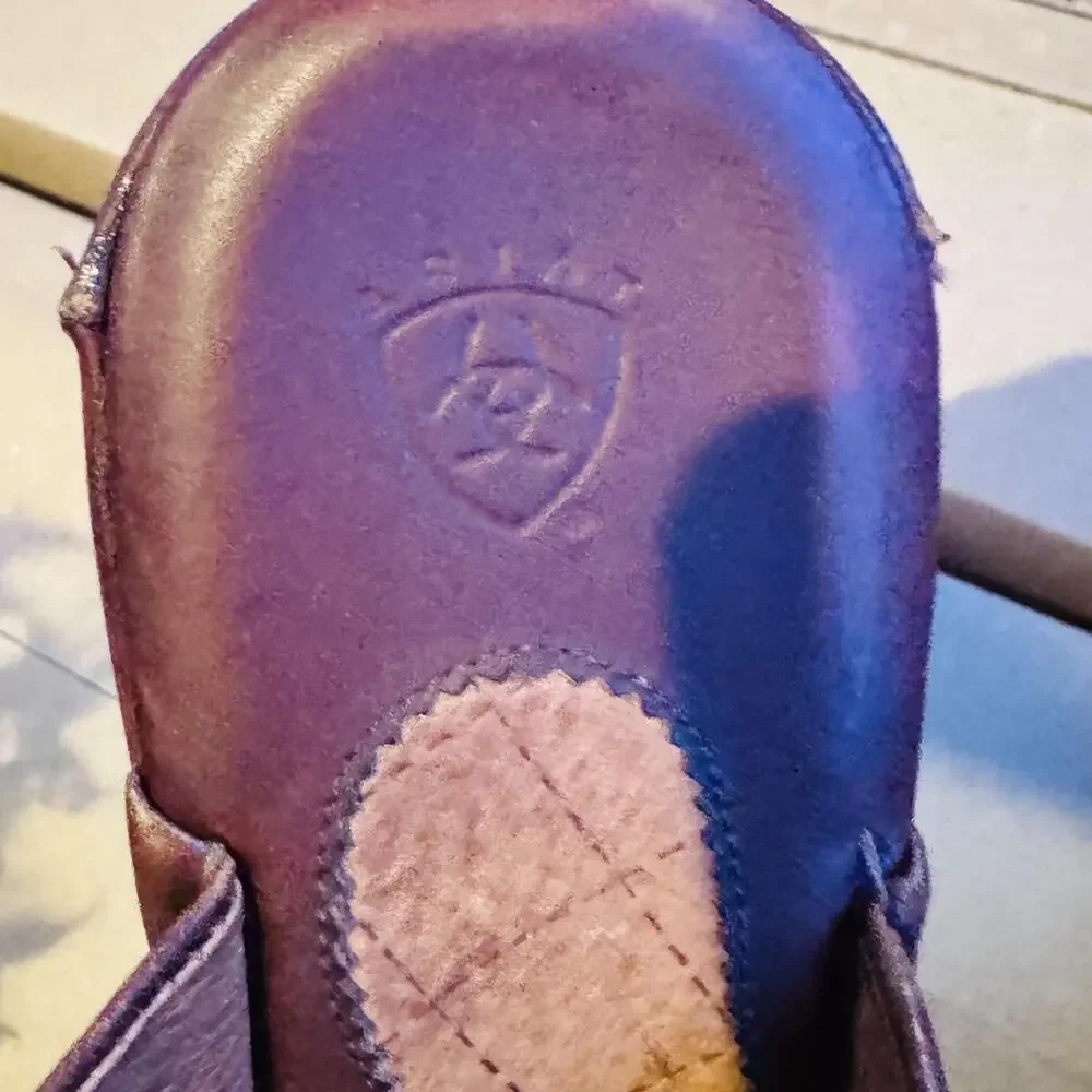 Ariat Leather Clog Mule Heels Buckle Strap Womens 8B Brown Western Style 22231 - Picture 10 of 10